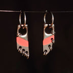 red stripe earrings