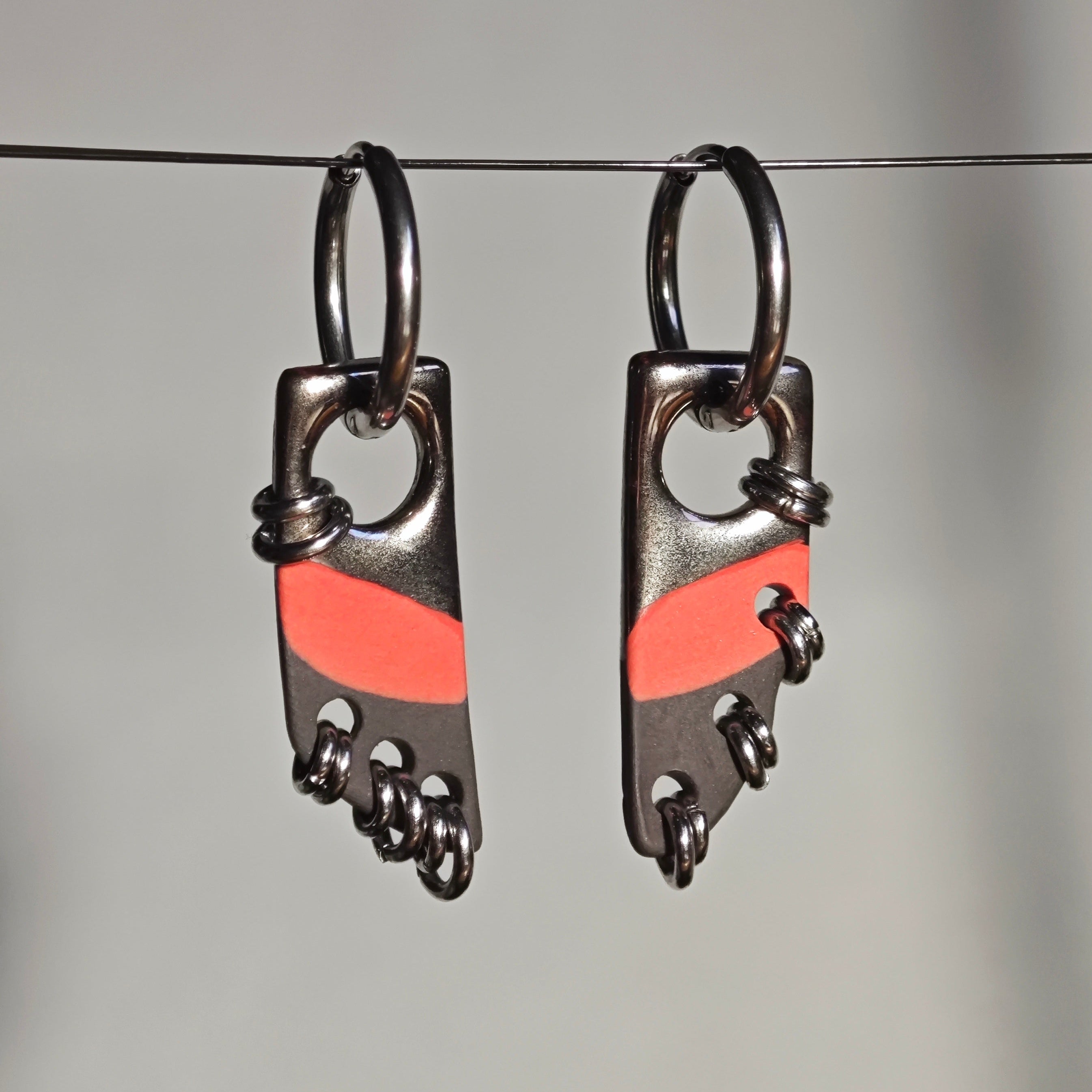 red stripe earrings