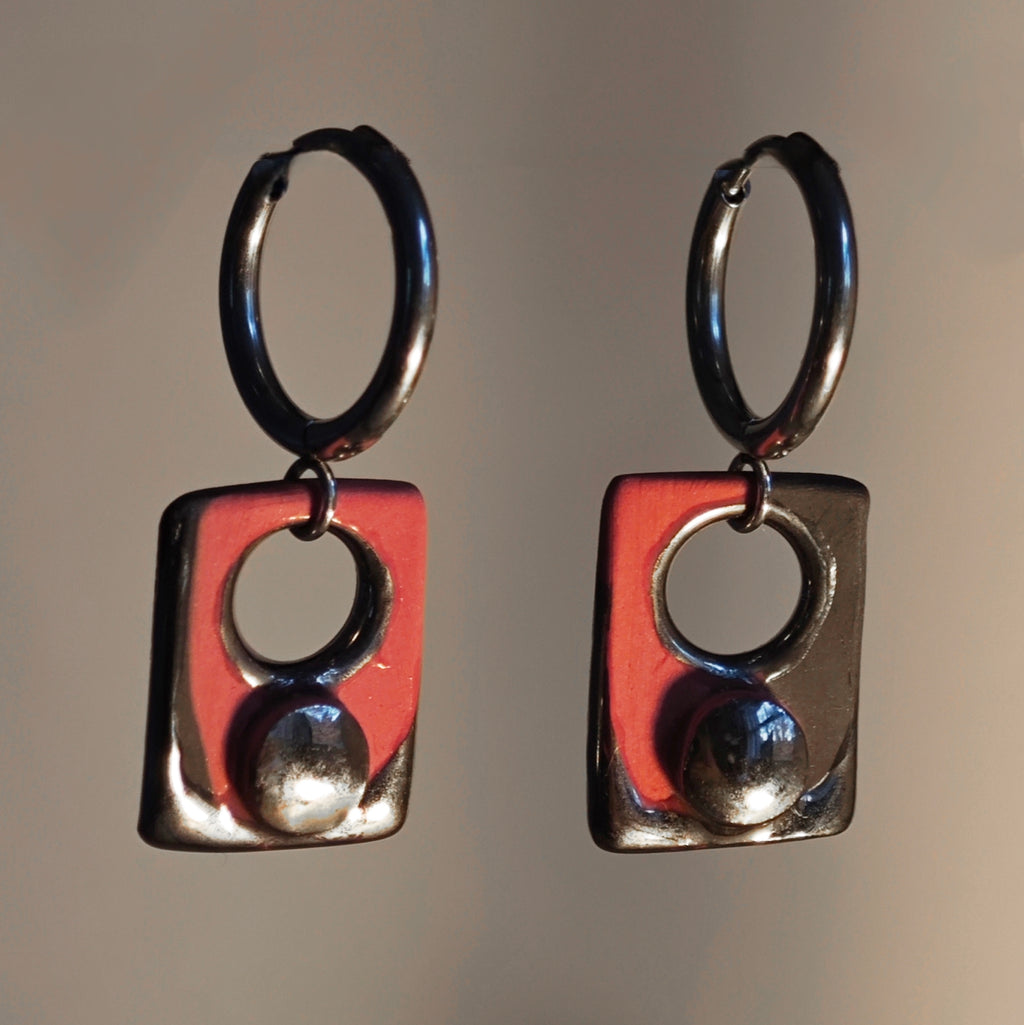 press the button earrings