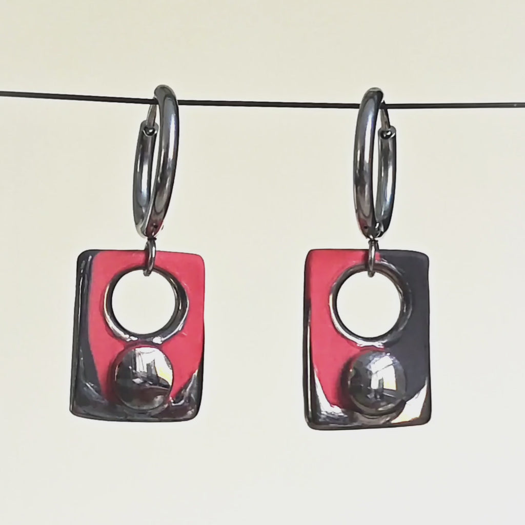 press the button earrings