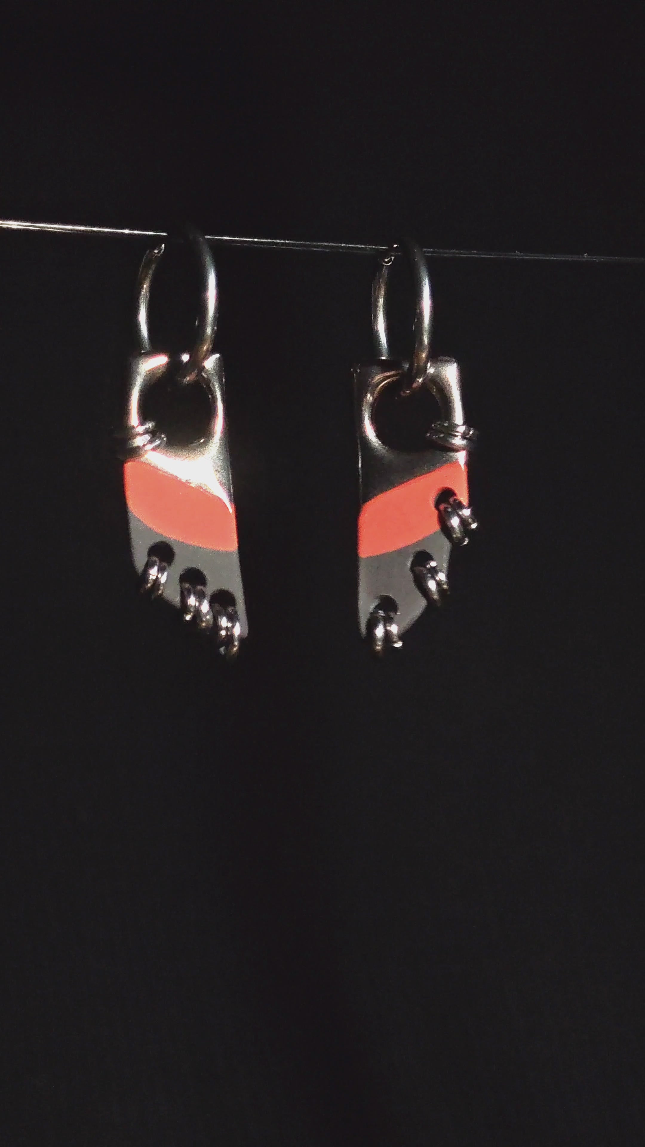 red stripe earrings